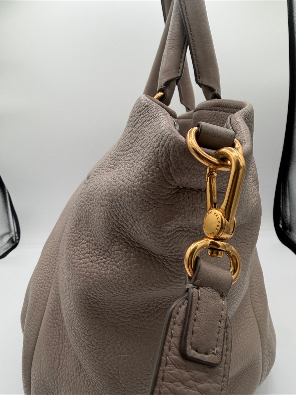 Marc by Marc Jacobs Leather Shoulder Hobo Bag Taupe - Picture 4 of 9